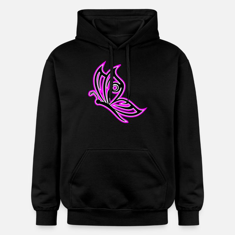 papillon rose - Sweat à capuche Softstyle® Gildan Unisexe - noir