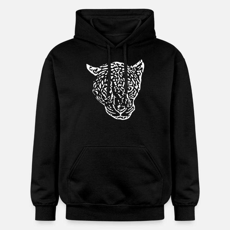 tête de léopard blanc - Sweat à capuche Softstyle® Gildan Unisexe - noir