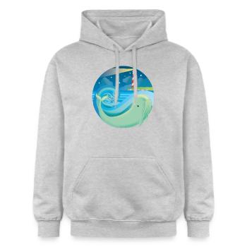 whale - Gildan Unisex Softstyle® Midweight Hoodie - light heather grey - Front - Liana (172cm) & Jaron (178cm)