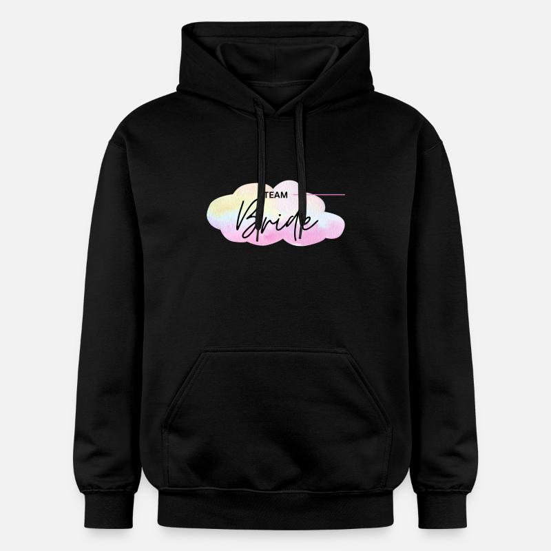 Team Bride - Rainbow Cloud - Gildan Unisex Softstyle® Midweight Hoodie - black