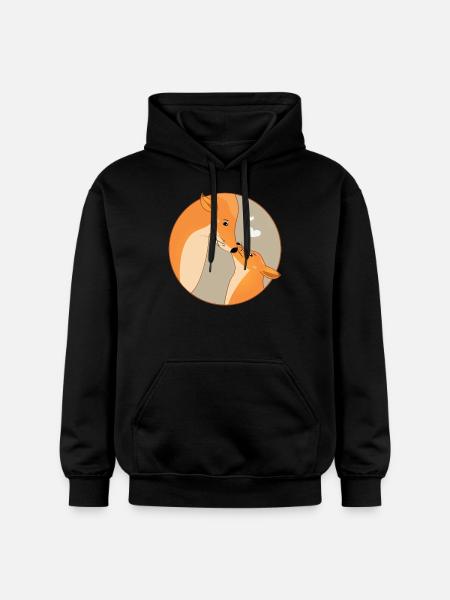 Animal Fox Love Familie Mor Barn Far - Gildan Softstyle® Midweight unisex-hoodie - sort