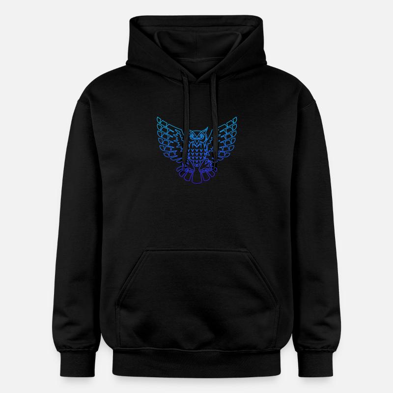 Hibou cool - Sweat à capuche Softstyle® Gildan Unisexe - noir