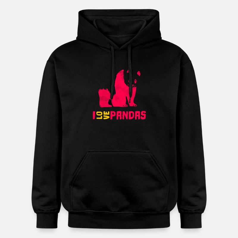 J'aime les pandas - Sweat à capuche Softstyle® Gildan Unisexe - noir