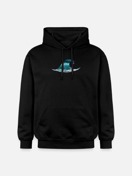 Wave ocean sea surfing - Gildan Unisex Softstyle® Midweight Hoodie - black