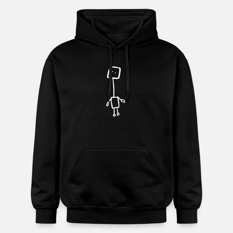 Crazy Robot (White) - Gildan Unisex Softstyle® Midweight Hoodie - black