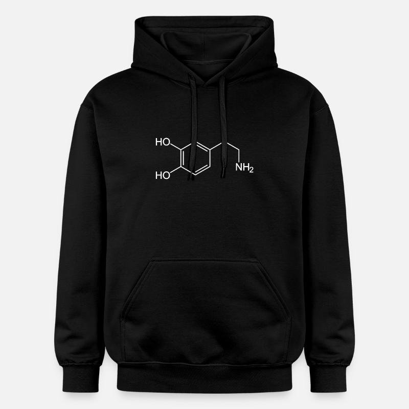 Dopamin Molekül - Gildan Unisex Softstyle® Midweight Hoodie - Schwarz