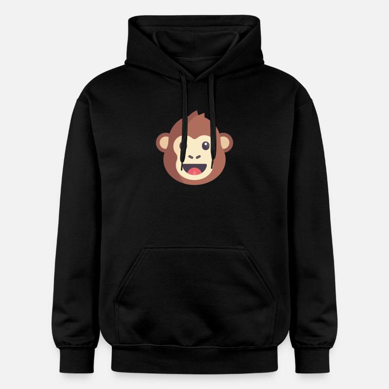 émoticône de singe marron - Sweat à capuche Softstyle® Gildan Unisexe - noir