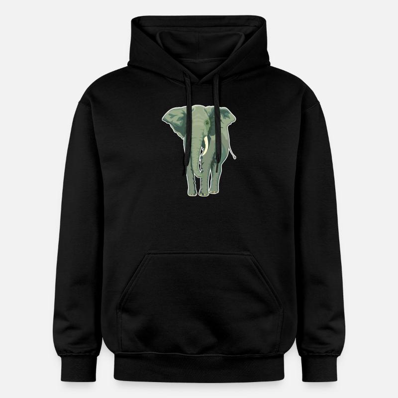 Éléphant - Sweat à capuche Softstyle® Gildan Unisexe - noir