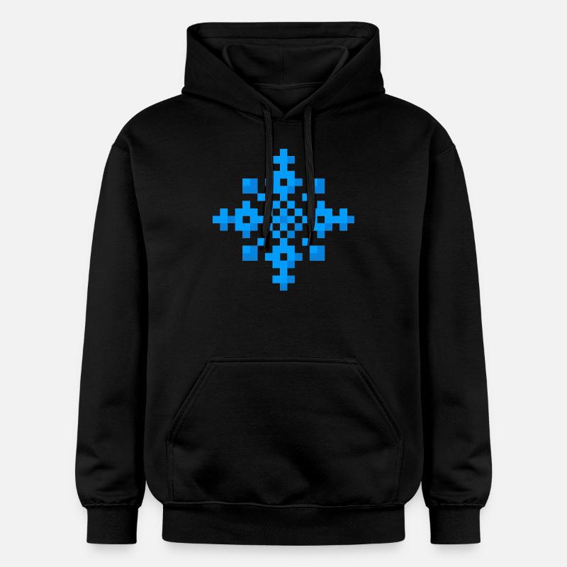 Flocon de neige (pixel art) - Sweat à capuche Softstyle® Gildan Unisexe - noir