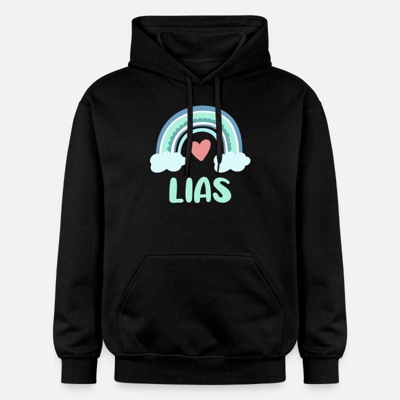 Lias Nom Rainbow Baby - Sweat à capuche Softstyle® Gildan Unisexe - noir