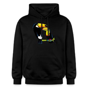 Chemise cool Couple Toucan - Sweat à capuche Softstyle® Gildan Unisexe - noir - Devant - Marisol (170cm) & Nik (191cm)