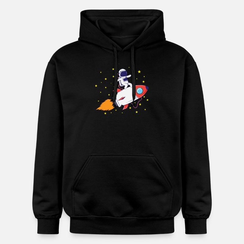 L’astronaute sur la fusée - Sweat à capuche Softstyle® Gildan Unisexe - noir