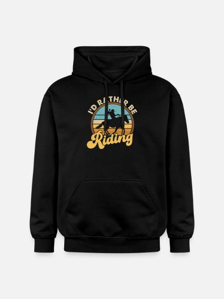 I'D Rather Be Riding - Gildan Unisex Softstyle® Midweight Hoodie - black