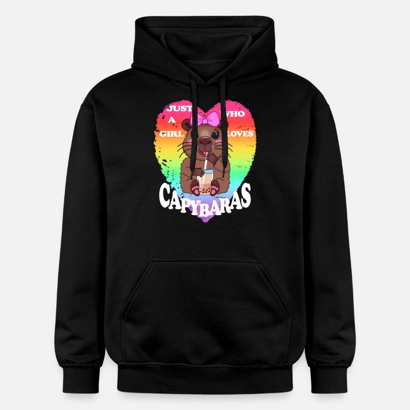 Capybara Bubble tea - Sweat à capuche Softstyle® Gildan Unisexe - noir