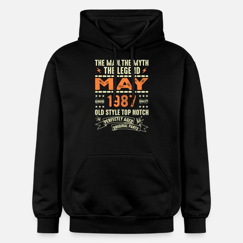Anniversaire Mai 1987 - Mai 1987 - Sweat à capuche Softstyle® Gildan Unisexe - noir