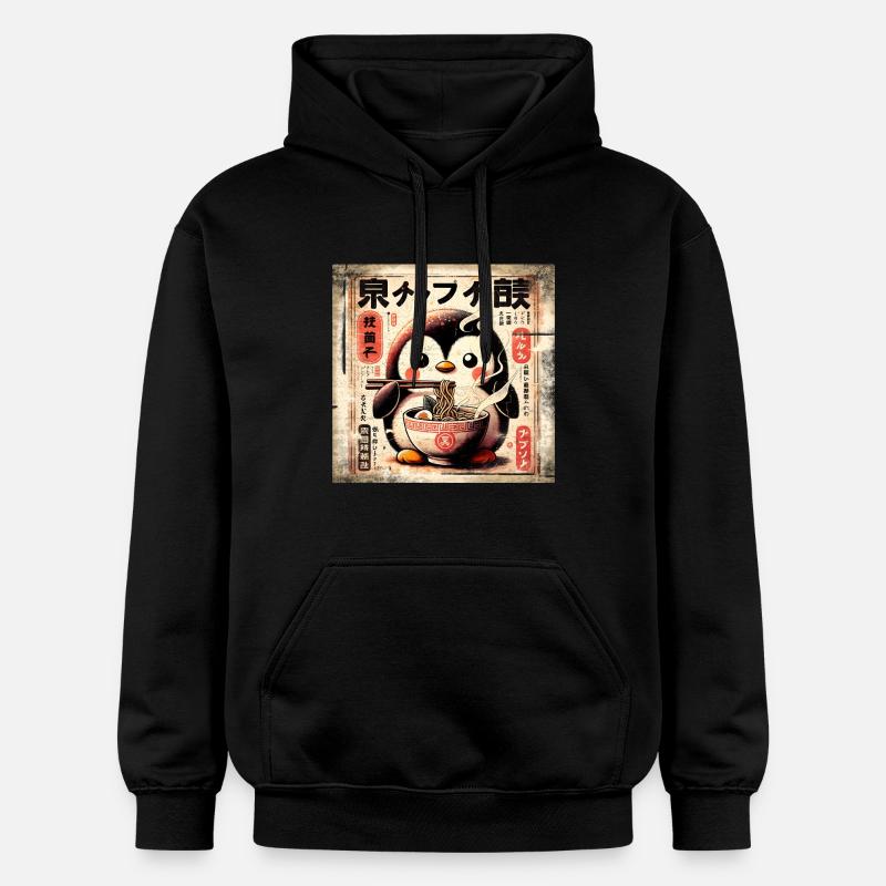 Ramen pingouin - Sweat à capuche Softstyle® Gildan Unisexe - noir