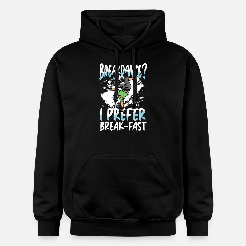 Breakdancing? I prefer breakfast - Gildan Unisex Softstyle® Midweight Hoodie - black