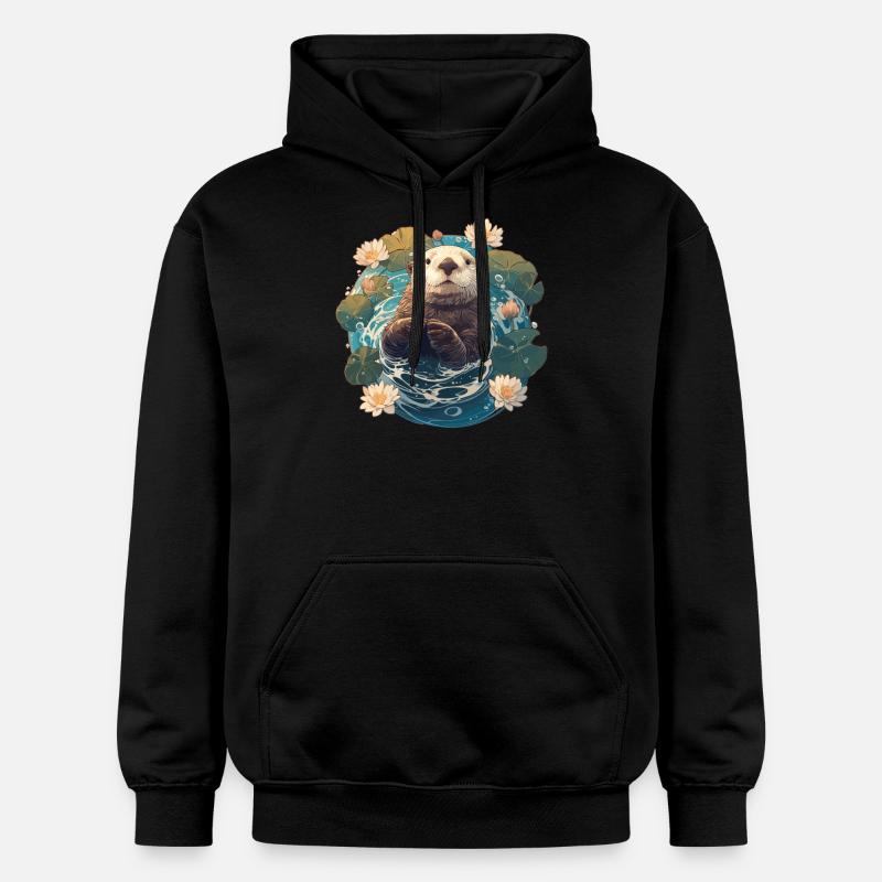 Loutre de mer - Sweat à capuche Softstyle® Gildan Unisexe - noir