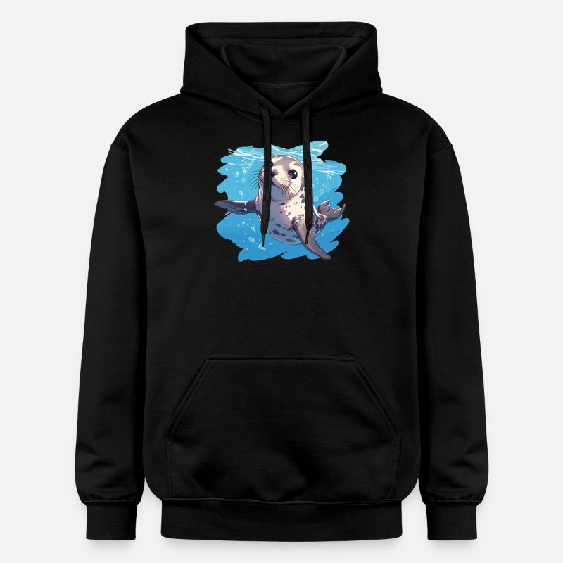 Joints, Phoque - Sweat à capuche Softstyle® Gildan Unisexe - noir