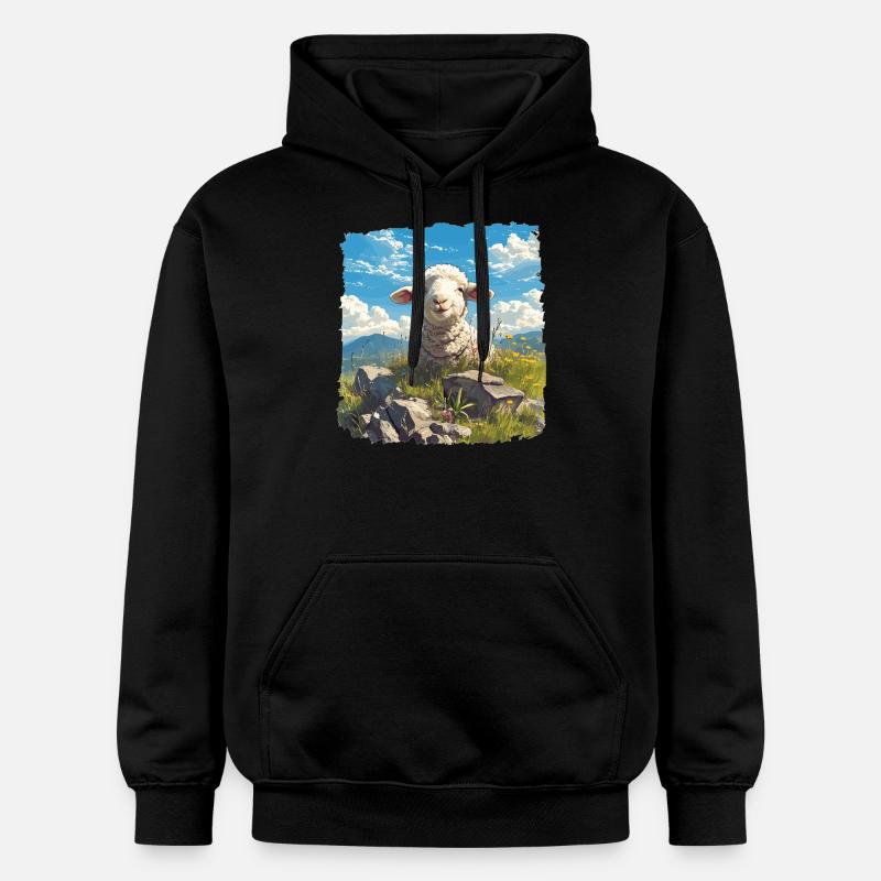 Schafe Schaf - Gildan Unisex Softstyle® Midweight Hoodie - Schwarz