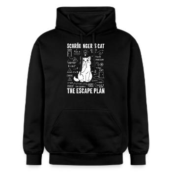 Schrödingers Cat Escape Plan - Gildan Unisex Softstyle® Midweight Hoodie - Schwarz - Vorne - Marisol (170cm) & Nik (191cm)