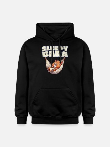 Capybara Sleepy Bara - Gildan Unisex Softstyle® Midweight Hoodie - black
