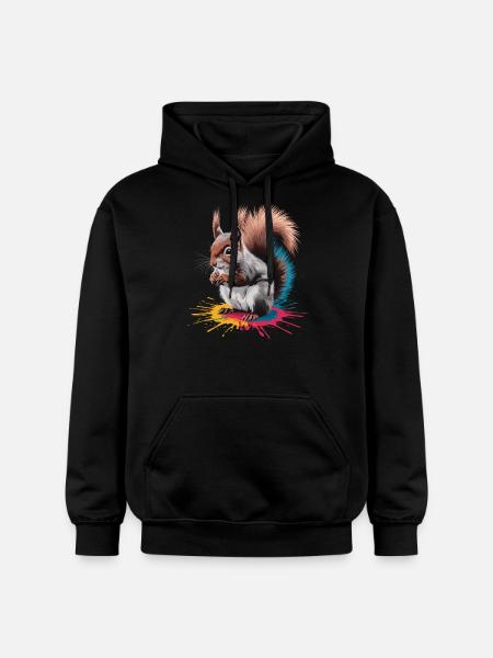 Squirrel - Gildan Unisex Softstyle® Midweight Hoodie - black