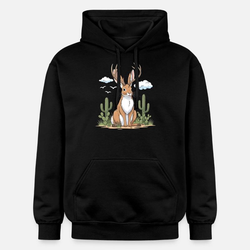 Désert de Jackalope - Sweat à capuche Softstyle® Gildan Unisexe - noir