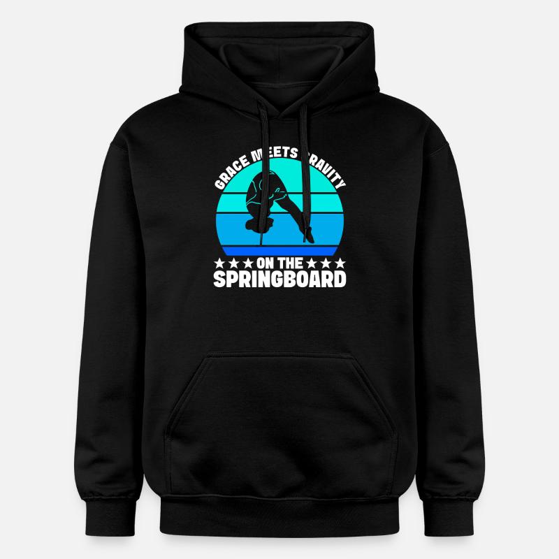 Diving diving board - Gildan Unisex Softstyle® Midweight Hoodie - black