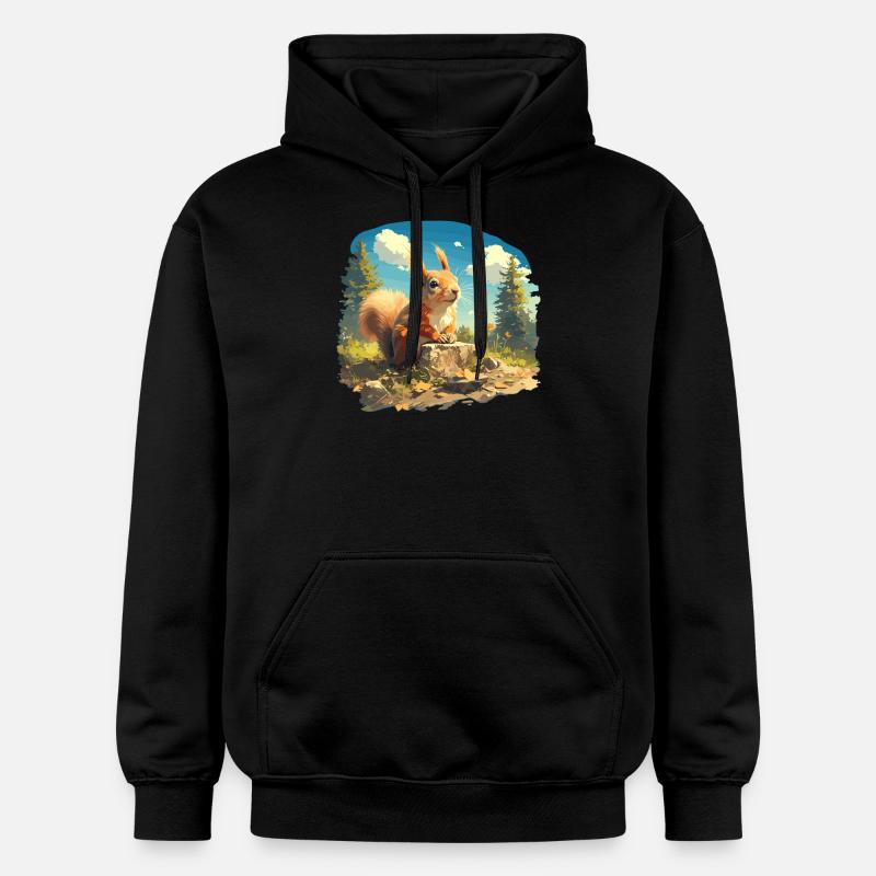 Écureuil - Sweat à capuche Softstyle® Gildan Unisexe - noir