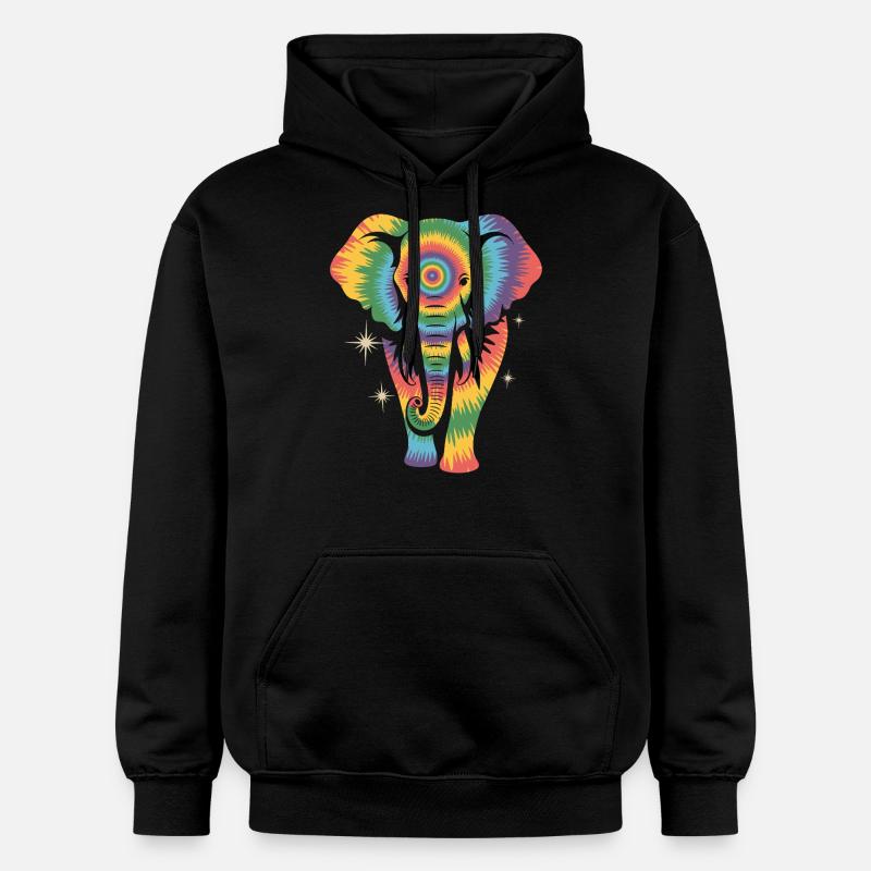 Éléphant - Sweat à capuche Softstyle® Gildan Unisexe - noir