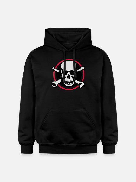 skull_circle_072011_a_3c - Gildan Unisex Softstyle® Midweight Hoodie - black