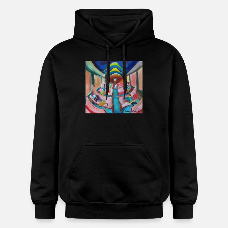 train à la nuit 3 - Sweat à capuche Softstyle® Gildan Unisexe - noir