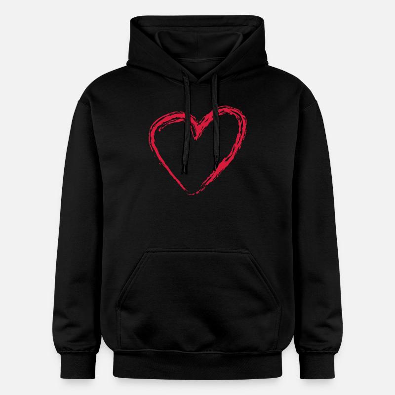 Coeur Scratch Unies - Sweat à capuche Softstyle® Gildan Unisexe - noir