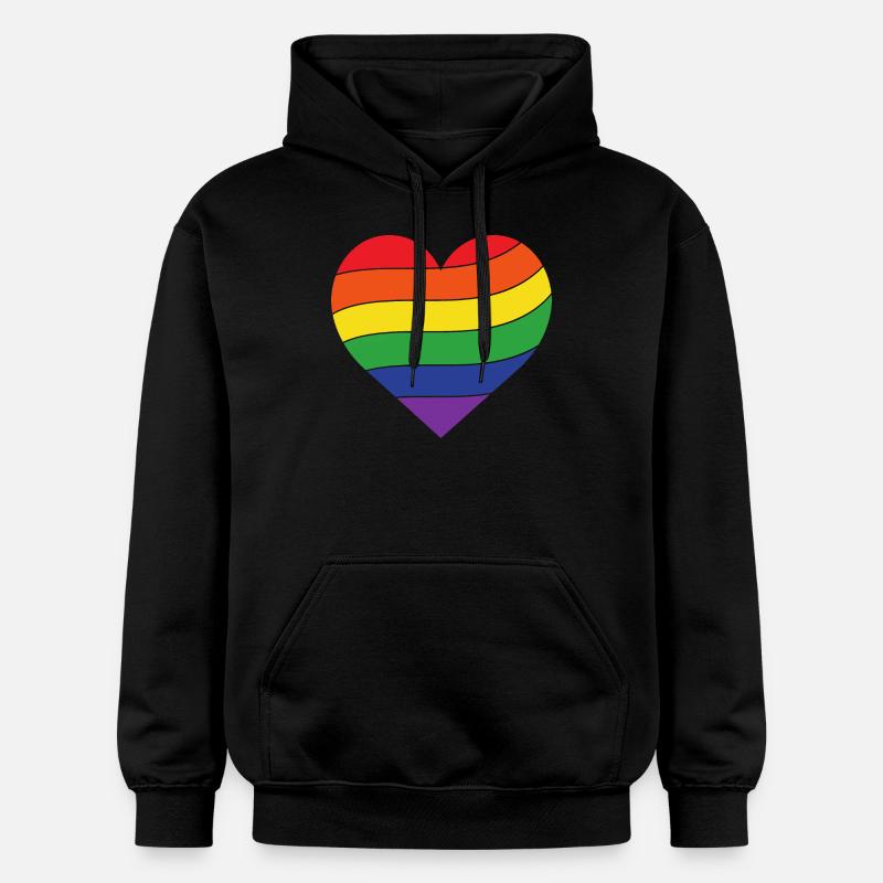 Le cœur de l’arc-en-ciel | Pride - Sweat à capuche Softstyle® Gildan Unisexe - noir