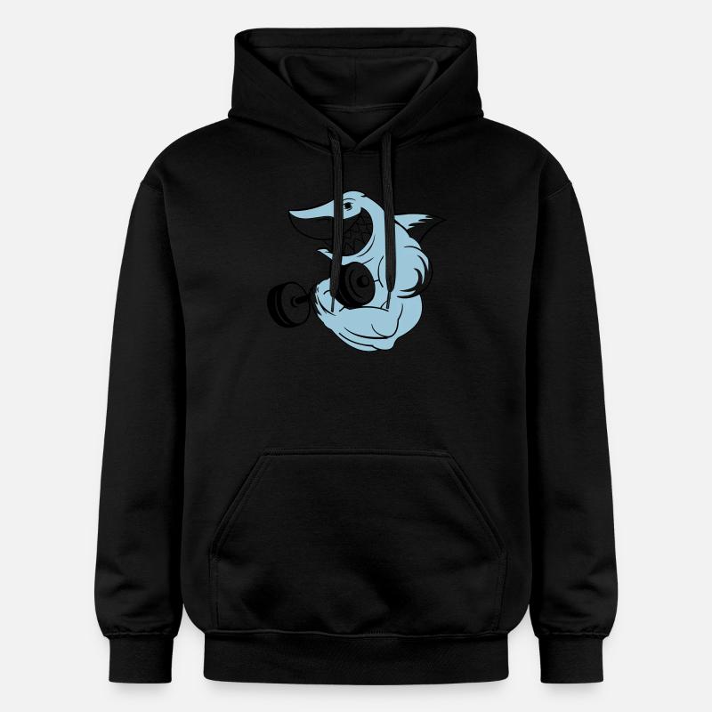 shark_bodybuilder - Sweat à capuche Softstyle® Gildan Unisexe - noir