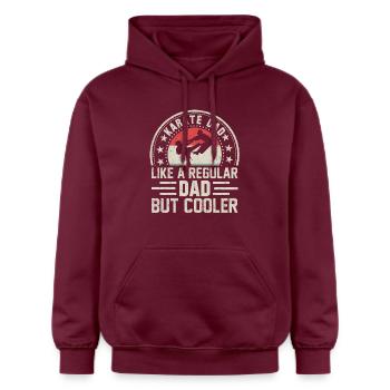 Karate Dad like a regular Dad but Cooler - Gildan Unisex Softstyle® Midweight Hoodie - maroon - Front - Liana (172cm) & Jaron (178cm)