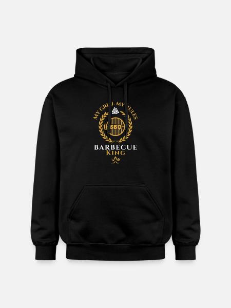 BBQ-Barbecue King-My Grill My Rules - Gildan Unisex Softstyle® Midweight Hoodie - black