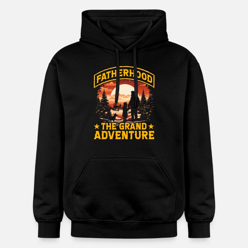 Vaterschaft das große Abenteuer - Gildan Unisex Softstyle® Midweight Hoodie - Schwarz