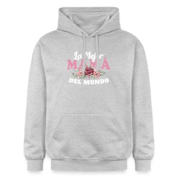The World's Best Mom Mother's Day Gift - Gildan Unisex Softstyle® Midweight Hoodie - light heather grey - Front - Liana (172cm) & Jaron (178cm)