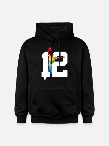 NUMBER 12 BASKETBALL 12TH BIRTHDAY - Gildan Unisex Softstyle® Midweight Hoodie - black