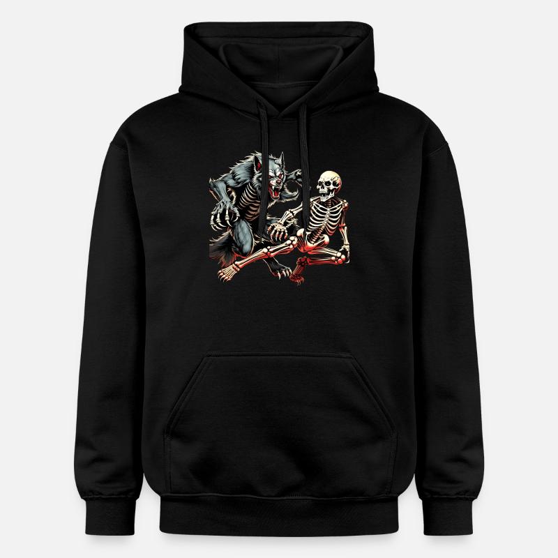 Gruseliges Halloween-partykostüm Werwolf Und - Sweat à capuche Softstyle® Gildan Unisexe - noir