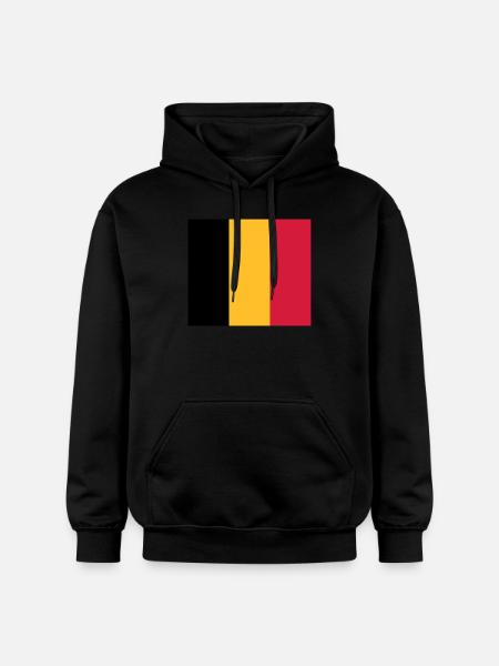 National Flag of Belgium - Gildan Unisex Softstyle® Midweight Hoodie - black