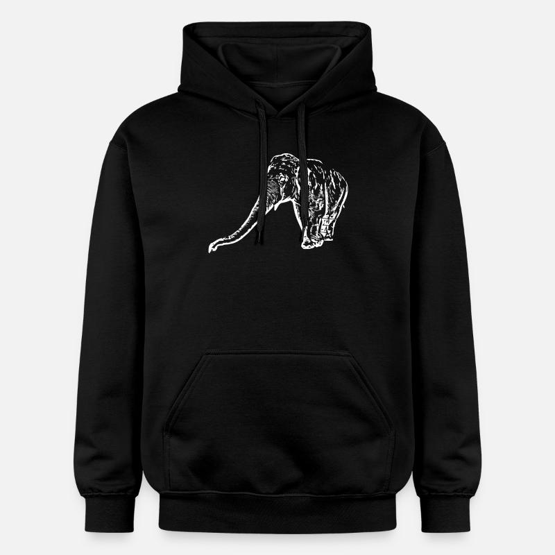 Blanc éléphant - Sweat à capuche Softstyle® Gildan Unisexe - noir