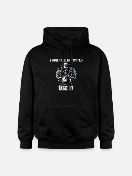 Your time is limited Skull - Gildan Unisex Softstyle® Midweight Hoodie - black