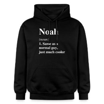 Noah Definition Cooler Name Spruch Geschenk - Gildan Unisex Softstyle® Midweight Hoodie - Schwarz - Vorne - Marisol (170cm) & Nik (191cm)