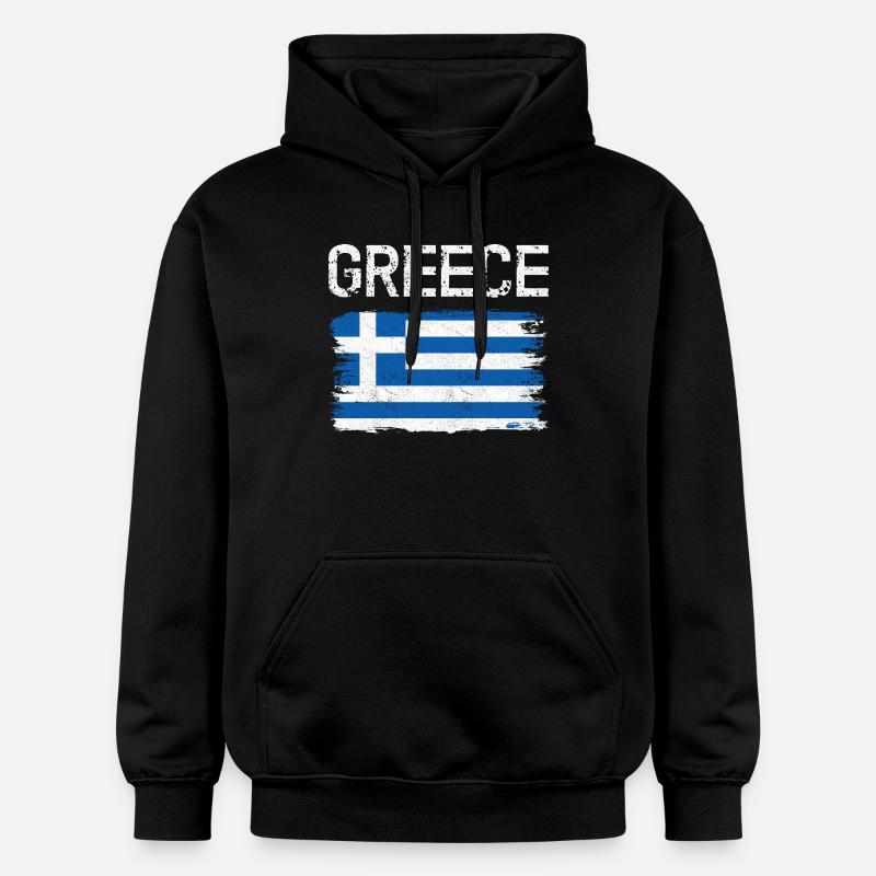 Graphique du drapeau grec vieilli - Sweat à capuche Softstyle® Gildan Unisexe - noir