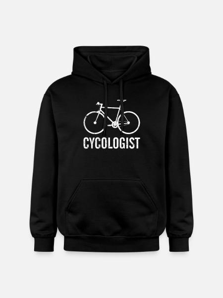 Cyclologist Bicycle Silhouette - Gildan Unisex Softstyle® Midweight Hoodie - black