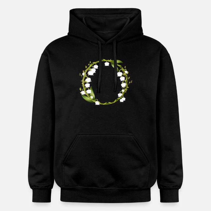délicate couronne printanière de muguet - Sweat à capuche Softstyle® Gildan Unisexe - noir