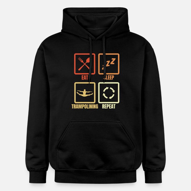 Manger Sommeil Trampoline Répéter - Sweat à capuche Softstyle® Gildan Unisexe - noir